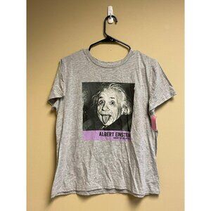 Albert Einstein Theory Of Relativity Gray T-Shirt Short Sleeve Womens Sz M Cotto